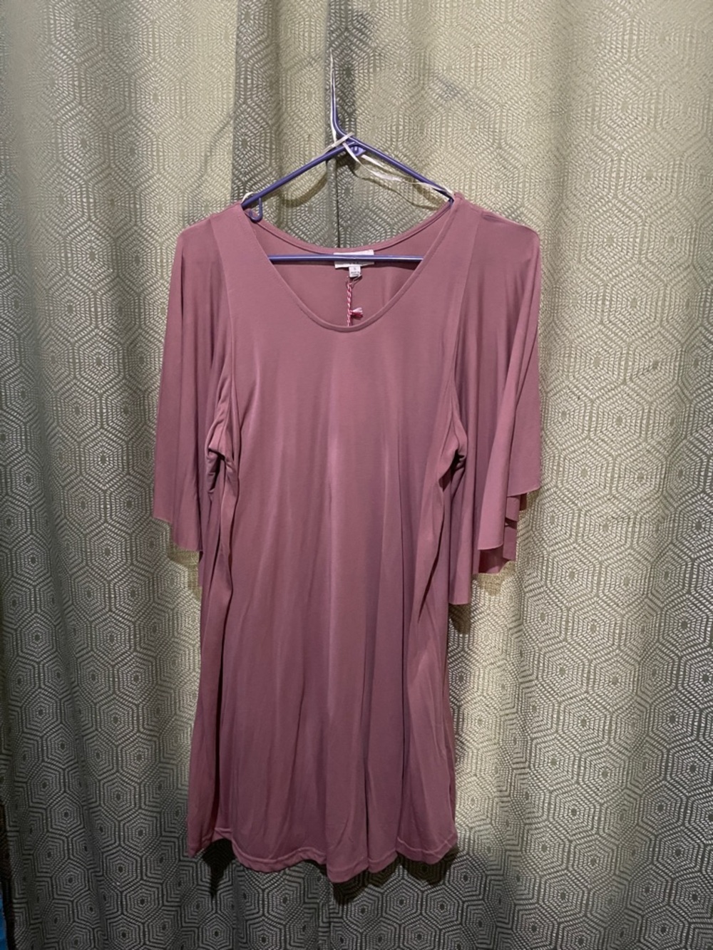 Umgee Dusty Mauve Kimono Sleeve Swing Dress NWT